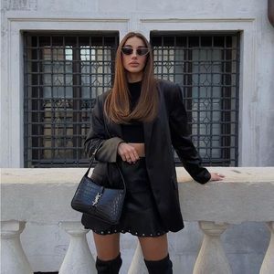 ZARA faux leather blazer